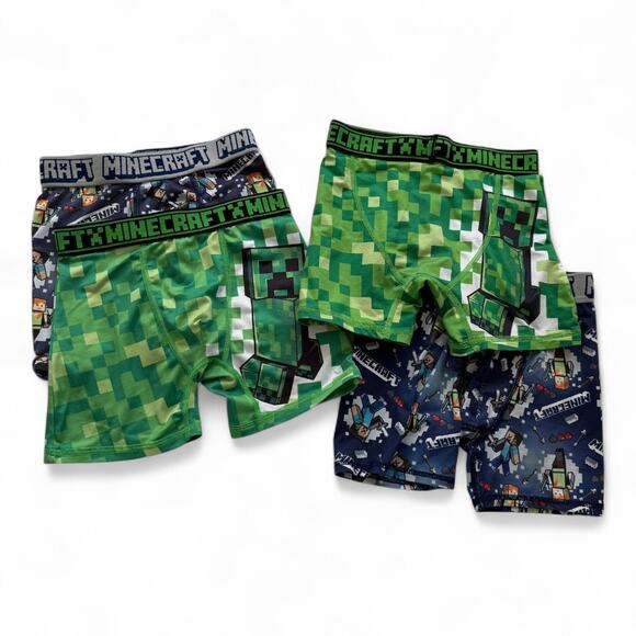 Minecraft Boys Boxer Briefs Bundle of 4 Underwear Set Gamer Creeper Print Size 6 - Picture 1 of 8